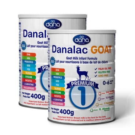 Danalac Goat Milk Infant Formula 400g Stage 1 Baby Milk Powder for Infants and Toddlers Age 0-6 Months (Pack of 2)